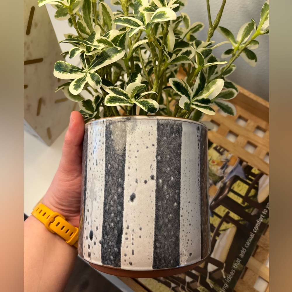 Rejuvenation - Whitney Medium Planter, Striped